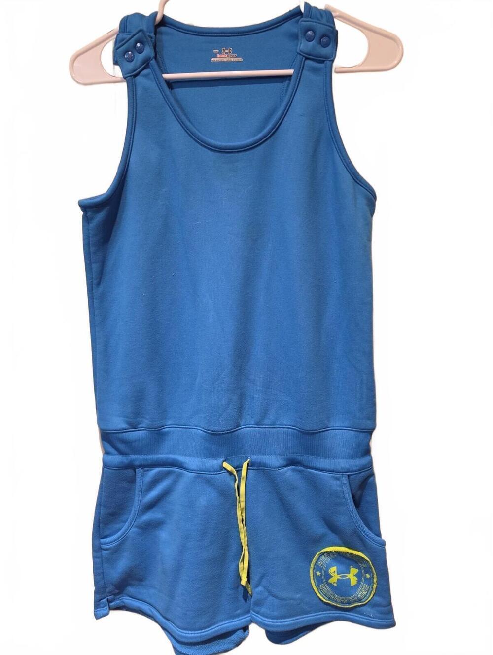 Under Armour Heat Gear Blue Tank Shorts Romper Sleeveless One Piece Size Medium